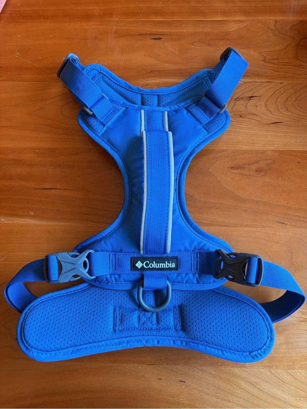Columbia Blue Padded Dog Harness with D-Ring, size Large